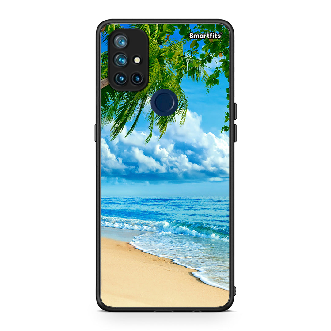 OnePlus Nord N10 5G Beautiful Beach θήκη από τη Smartfits με σχέδιο στο πίσω μέρος και μαύρο περίβλημα | Smartphone case with colorful back and black bezels by Smartfits