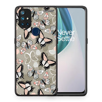 Thumbnail for Θήκη OnePlus Nord N10 5G Butterflies Boho από τη Smartfits με σχέδιο στο πίσω μέρος και μαύρο περίβλημα | OnePlus Nord N10 5G Butterflies Boho case with colorful back and black bezels