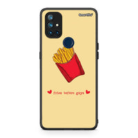 Thumbnail for OnePlus Nord N10 5G Fries Before Guys Θήκη Αγίου Βαλεντίνου από τη Smartfits με σχέδιο στο πίσω μέρος και μαύρο περίβλημα | Smartphone case with colorful back and black bezels by Smartfits