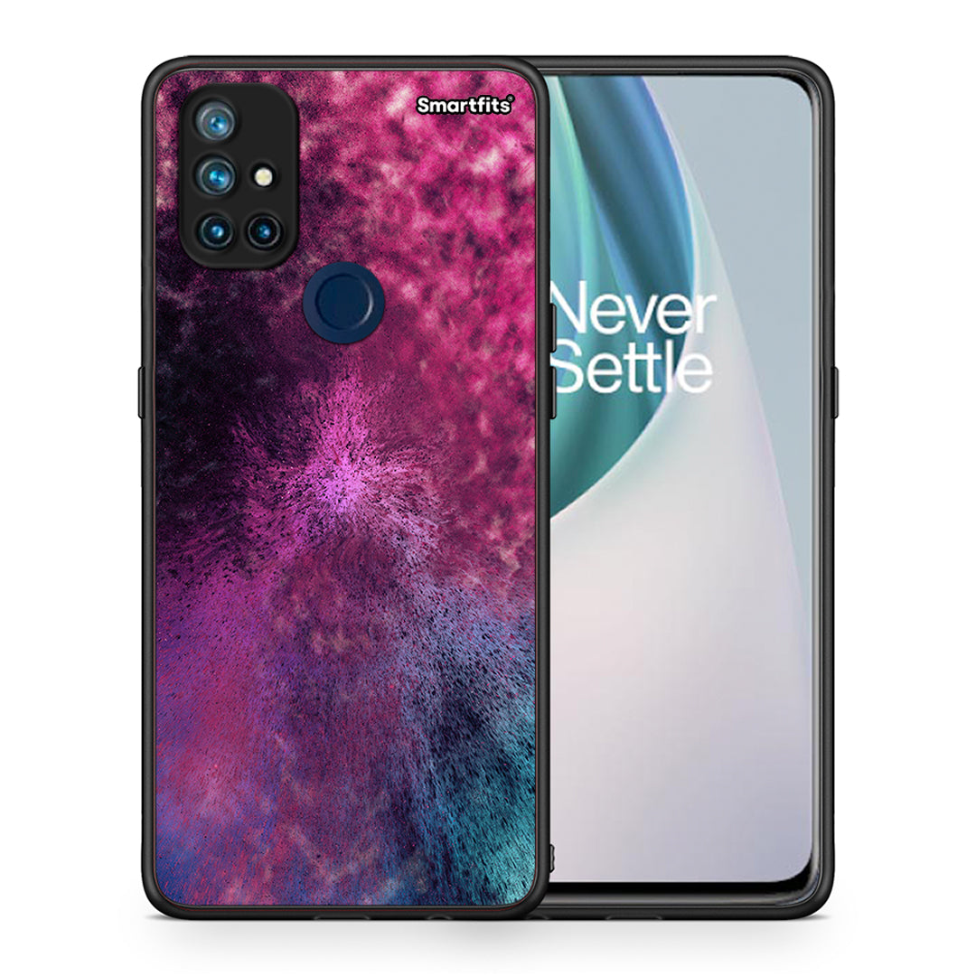 Θήκη OnePlus Nord N10 5G Aurora Galaxy από τη Smartfits με σχέδιο στο πίσω μέρος και μαύρο περίβλημα | OnePlus Nord N10 5G Aurora Galaxy case with colorful back and black bezels