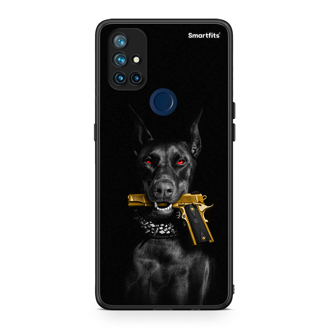 OnePlus Nord N10 5G Golden Gun Θήκη Αγίου Βαλεντίνου από τη Smartfits με σχέδιο στο πίσω μέρος και μαύρο περίβλημα | Smartphone case with colorful back and black bezels by Smartfits