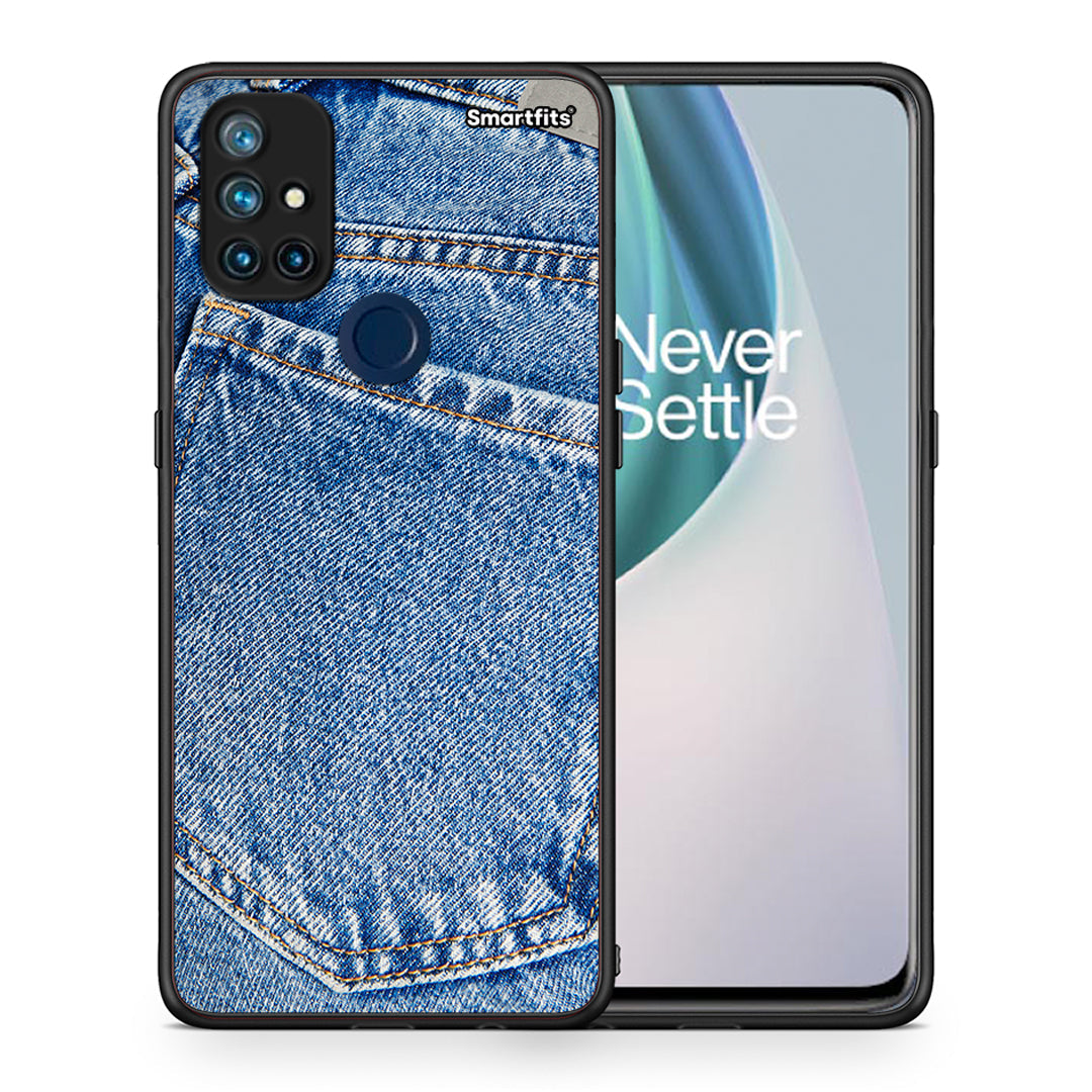 Θήκη OnePlus Nord N10 5G Jeans Pocket από τη Smartfits με σχέδιο στο πίσω μέρος και μαύρο περίβλημα | OnePlus Nord N10 5G Jeans Pocket case with colorful back and black bezels