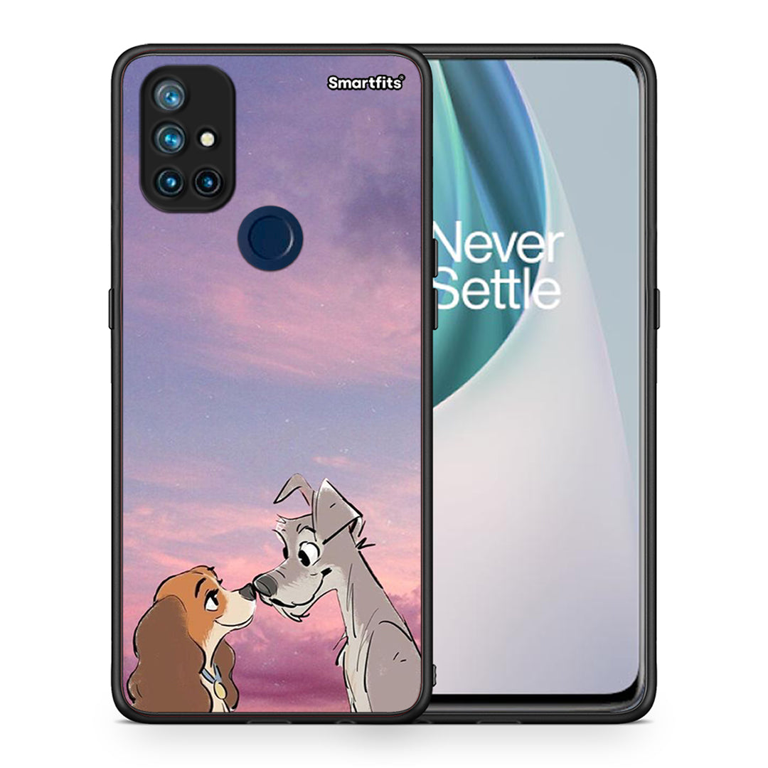 Θήκη OnePlus Nord N10 5G Lady And Tramp από τη Smartfits με σχέδιο στο πίσω μέρος και μαύρο περίβλημα | OnePlus Nord N10 5G Lady And Tramp case with colorful back and black bezels