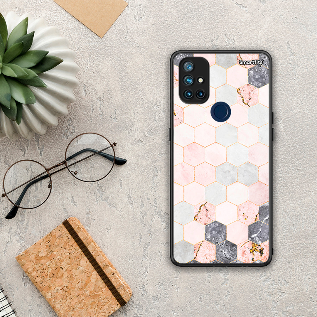 Marble Hexagon Pink - OnePlus Nord N10 5G case