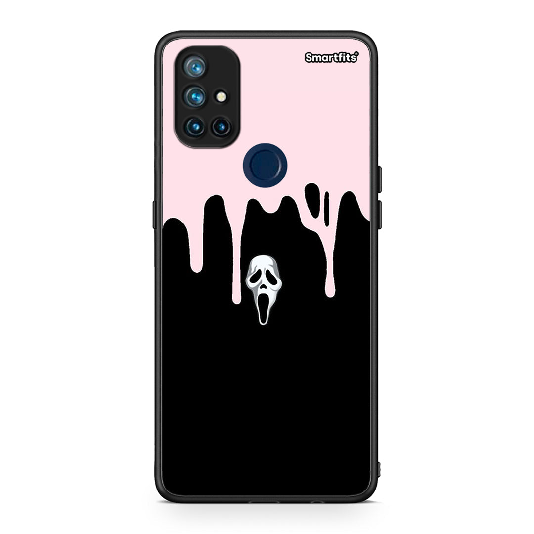 OnePlus Nord N10 5G Melting Halloween Mask Θήκη από τη Smartfits με σχέδιο στο πίσω μέρος και μαύρο περίβλημα | Smartphone case with colorful back and black bezels by Smartfits