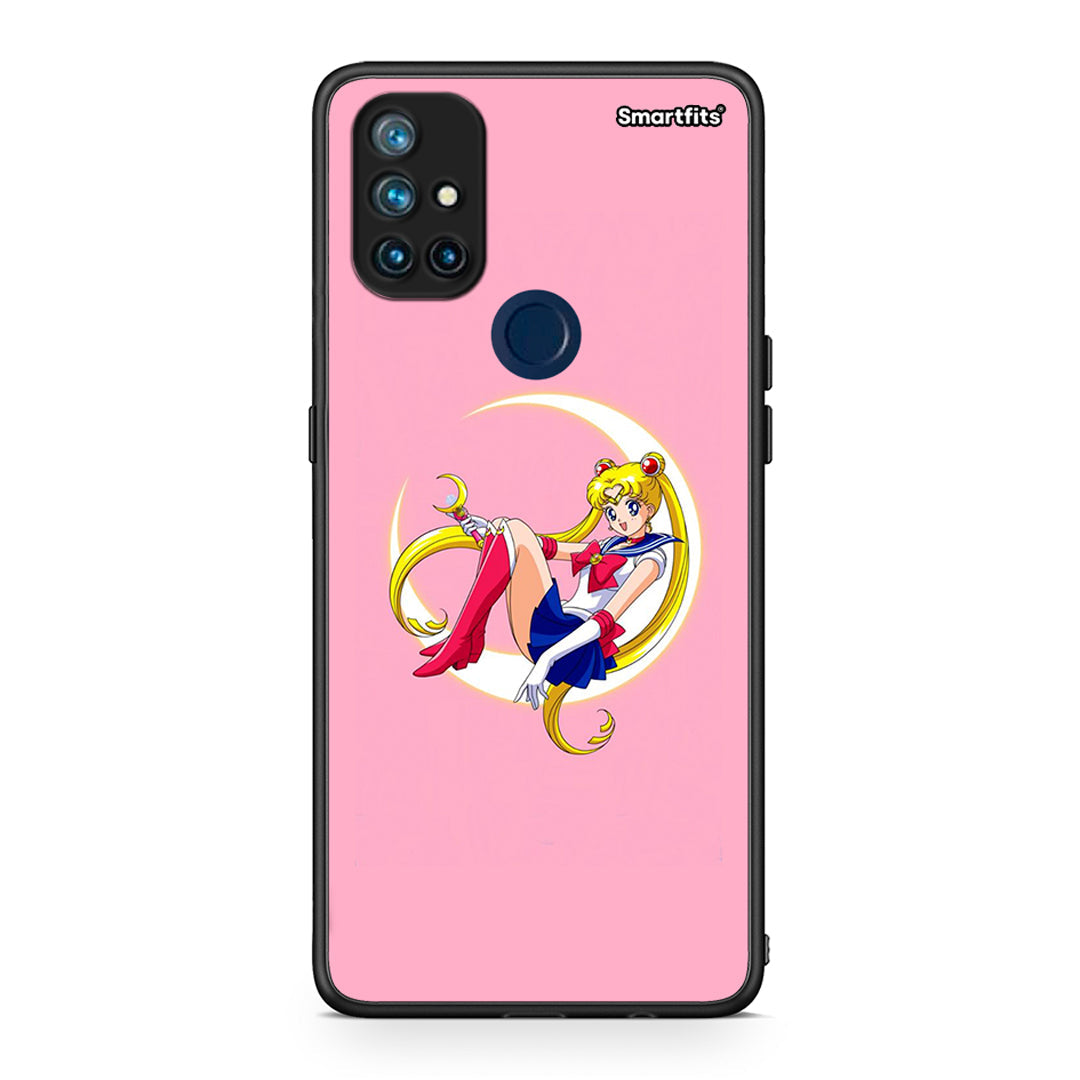 OnePlus Nord N10 5G Moon Girl θήκη από τη Smartfits με σχέδιο στο πίσω μέρος και μαύρο περίβλημα | Smartphone case with colorful back and black bezels by Smartfits