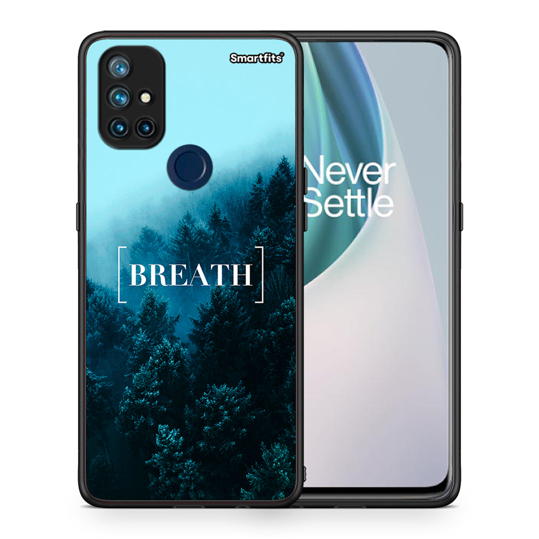 Θήκη OnePlus Nord N10 5G Breath Quote από τη Smartfits με σχέδιο στο πίσω μέρος και μαύρο περίβλημα | OnePlus Nord N10 5G Breath Quote case with colorful back and black bezels