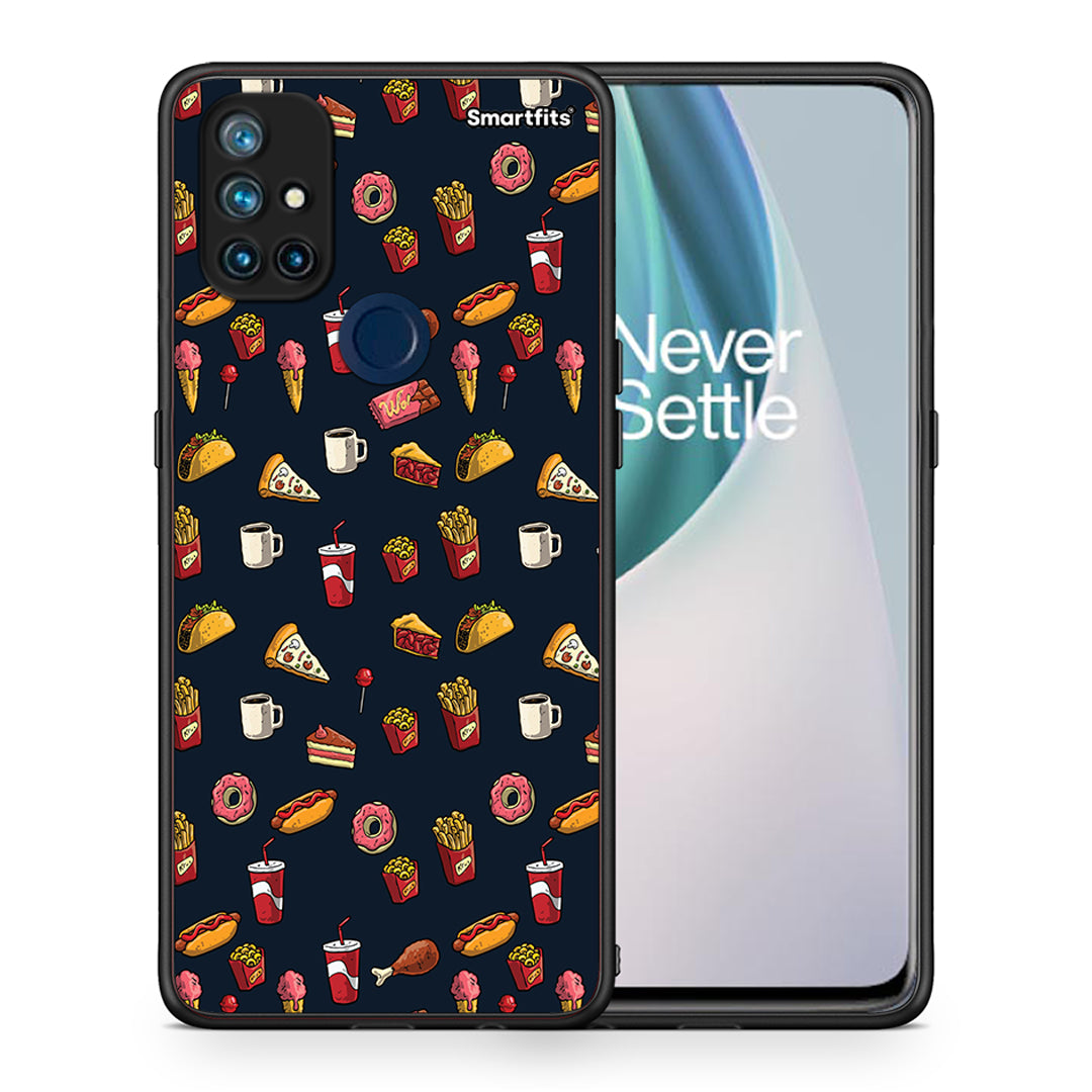 Θήκη OnePlus Nord N10 5G Hungry Random από τη Smartfits με σχέδιο στο πίσω μέρος και μαύρο περίβλημα | OnePlus Nord N10 5G Hungry Random case with colorful back and black bezels