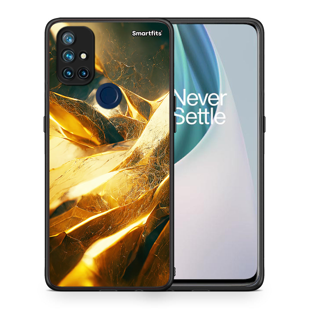 Θήκη OnePlus Nord N10 5G Real Gold από τη Smartfits με σχέδιο στο πίσω μέρος και μαύρο περίβλημα | OnePlus Nord N10 5G Real Gold case with colorful back and black bezels