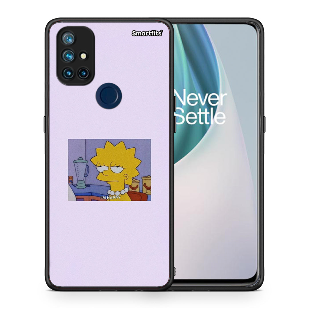 Θήκη OnePlus Nord N10 5G So Happy από τη Smartfits με σχέδιο στο πίσω μέρος και μαύρο περίβλημα | OnePlus Nord N10 5G So Happy case with colorful back and black bezels