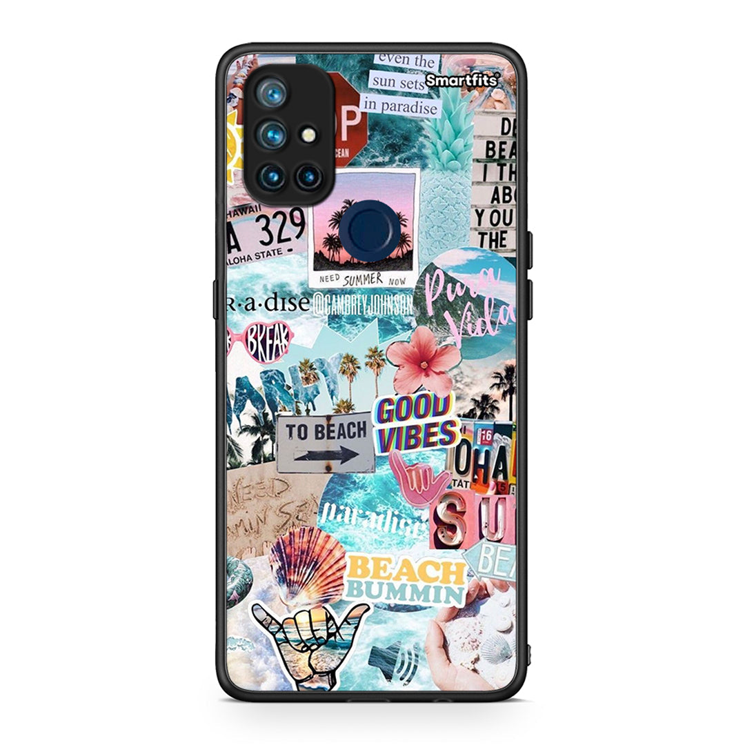 OnePlus Nord N10 5G Summer Vibes Θήκη από τη Smartfits με σχέδιο στο πίσω μέρος και μαύρο περίβλημα | Smartphone case with colorful back and black bezels by Smartfits