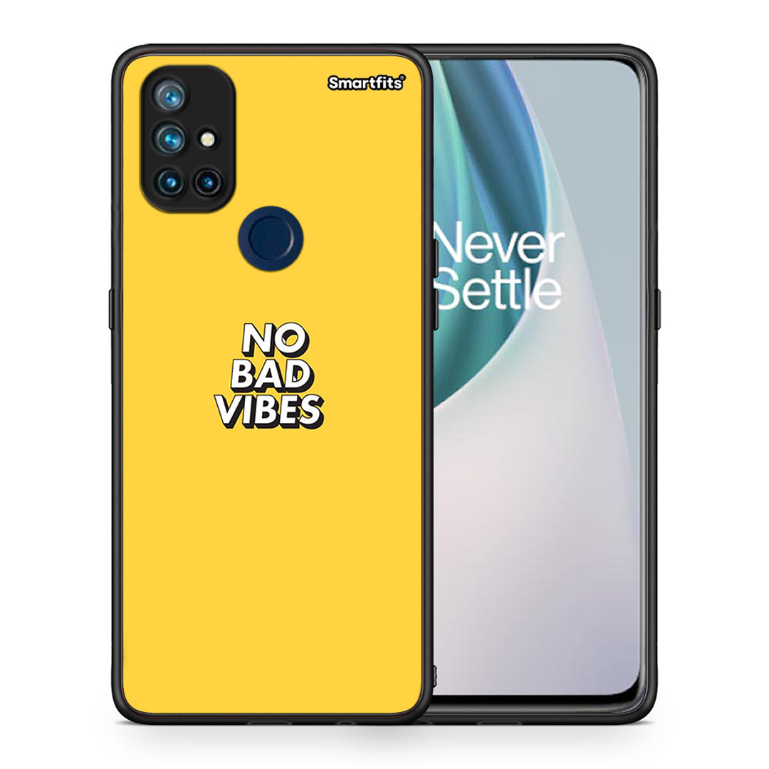 Θήκη OnePlus Nord N10 5G Vibes Text από τη Smartfits με σχέδιο στο πίσω μέρος και μαύρο περίβλημα | OnePlus Nord N10 5G Vibes Text case with colorful back and black bezels