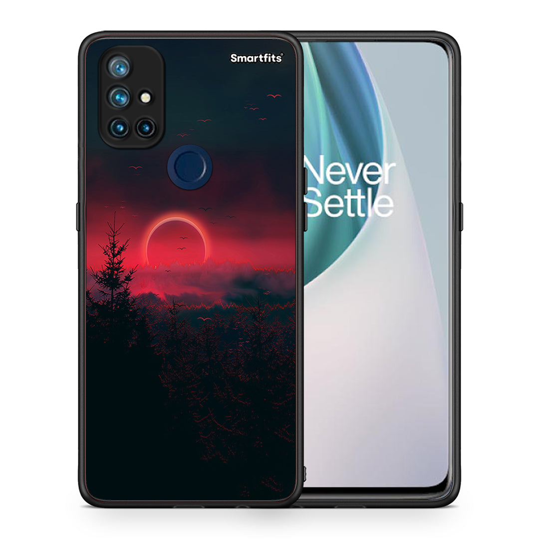 Θήκη OnePlus Nord N10 5G Sunset Tropic από τη Smartfits με σχέδιο στο πίσω μέρος και μαύρο περίβλημα | OnePlus Nord N10 5G Sunset Tropic case with colorful back and black bezels