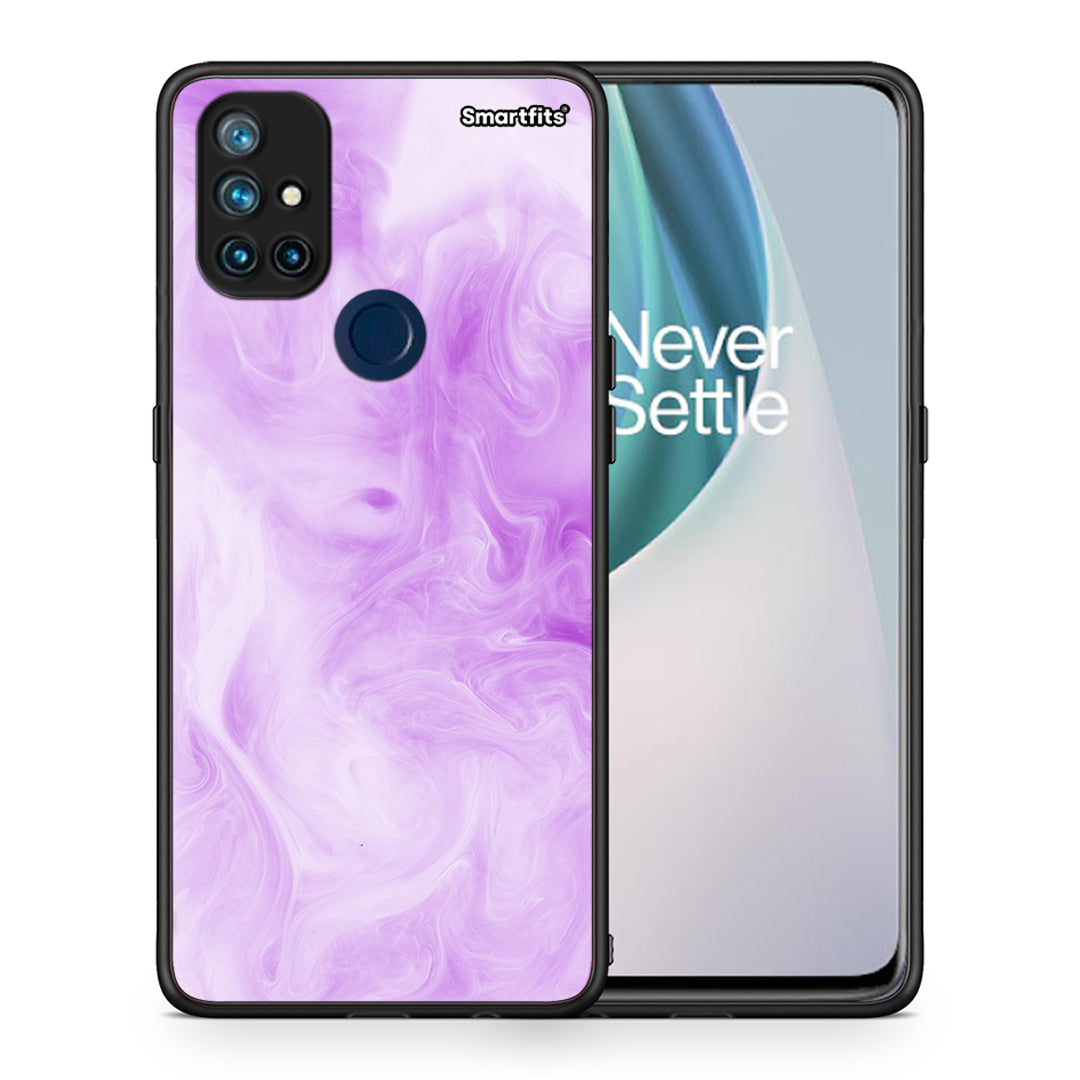 Θήκη OnePlus Nord N10 5G Lavender Watercolor από τη Smartfits με σχέδιο στο πίσω μέρος και μαύρο περίβλημα | OnePlus Nord N10 5G Lavender Watercolor case with colorful back and black bezels