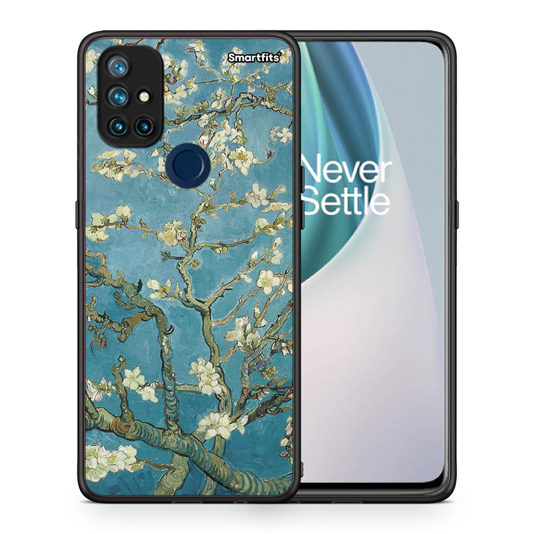 Θήκη OnePlus Nord N10 5G White Blossoms από τη Smartfits με σχέδιο στο πίσω μέρος και μαύρο περίβλημα | OnePlus Nord N10 5G White Blossoms case with colorful back and black bezels