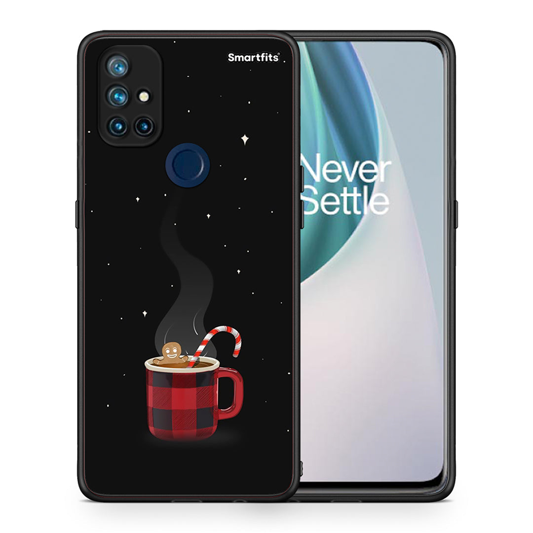 Θήκη OnePlus Nord N10 5G Xmas Bathing από τη Smartfits με σχέδιο στο πίσω μέρος και μαύρο περίβλημα | OnePlus Nord N10 5G Xmas Bathing case with colorful back and black bezels