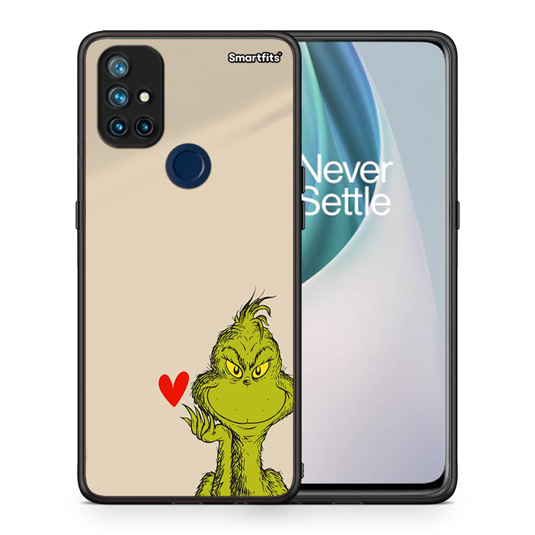 Θήκη OnePlus Nord N10 5G Xmas Grinch από τη Smartfits με σχέδιο στο πίσω μέρος και μαύρο περίβλημα | OnePlus Nord N10 5G Xmas Grinch case with colorful back and black bezels