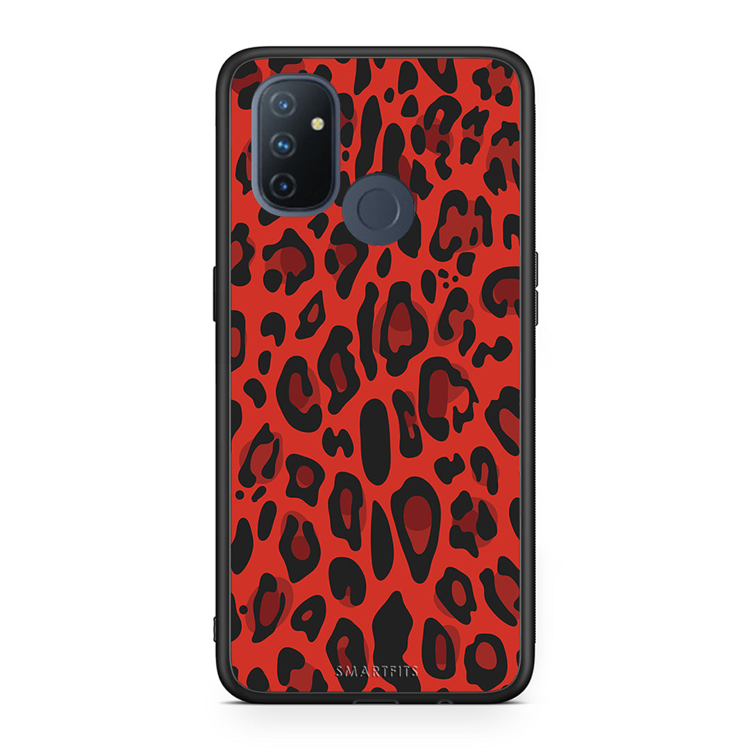 4 - OnePlus Nord N100 Red Leopard Animal case, cover, bumper