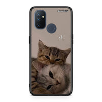 Thumbnail for OnePlus Nord N100 Cats In Love Θήκη από τη Smartfits με σχέδιο στο πίσω μέρος και μαύρο περίβλημα | Smartphone case with colorful back and black bezels by Smartfits