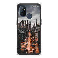 Thumbnail for OnePlus Nord N100 City Lights θήκη από τη Smartfits με σχέδιο στο πίσω μέρος και μαύρο περίβλημα | Smartphone case with colorful back and black bezels by Smartfits