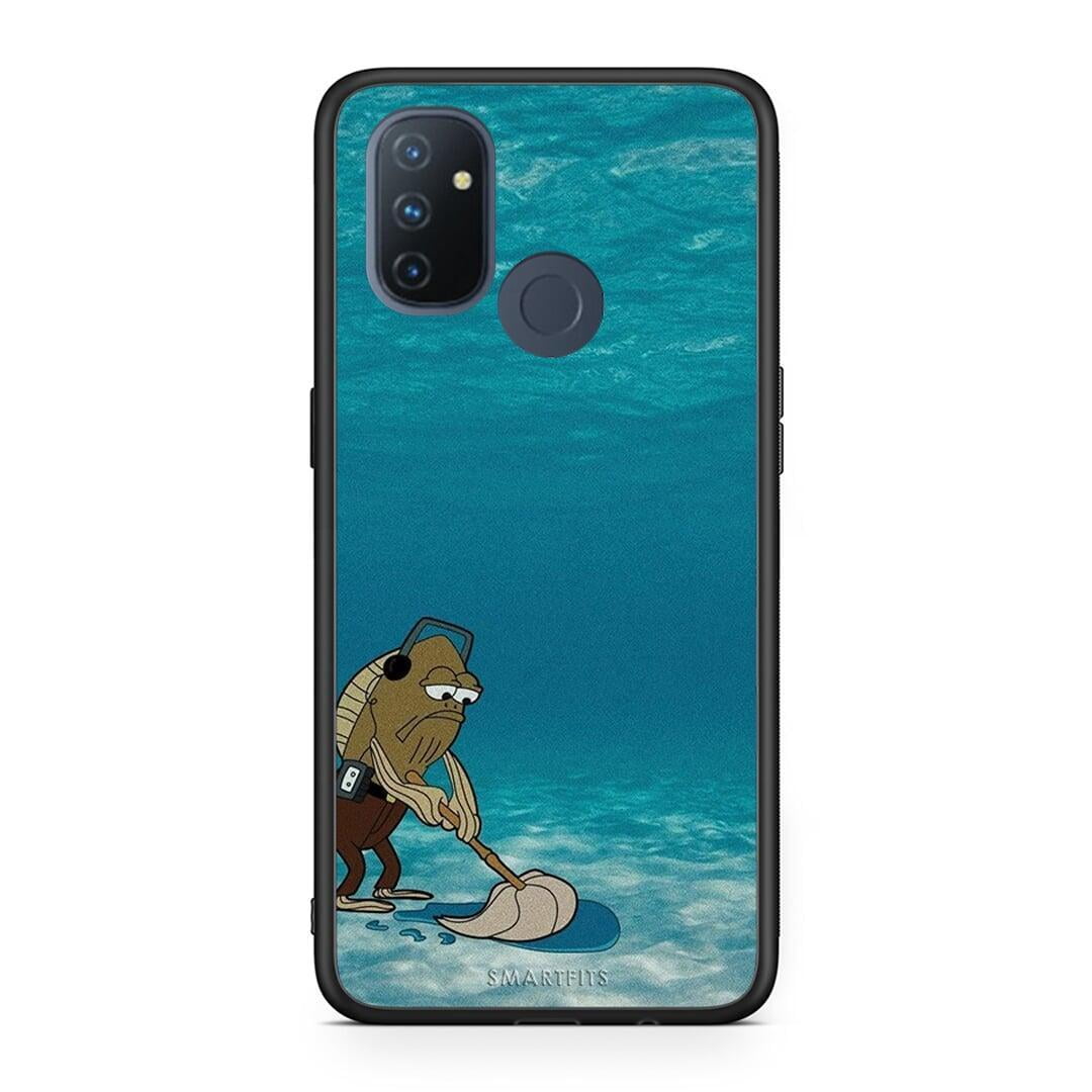 OnePlus Nord N100 Clean The Ocean Θήκη από τη Smartfits με σχέδιο στο πίσω μέρος και μαύρο περίβλημα | Smartphone case with colorful back and black bezels by Smartfits
