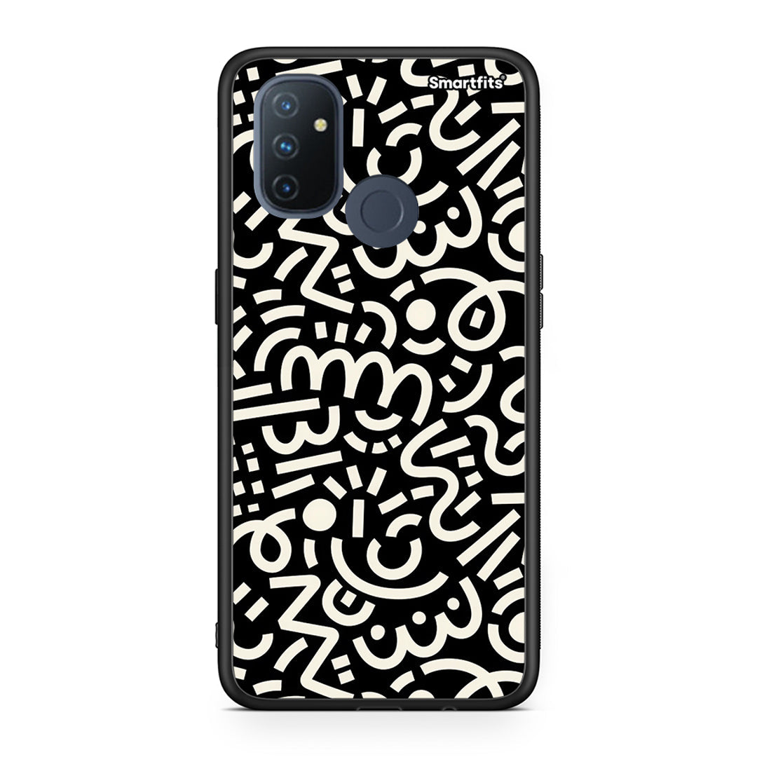 OnePlus Nord N100 Doodle Art Θήκη από τη Smartfits με σχέδιο στο πίσω μέρος και μαύρο περίβλημα | Smartphone case with colorful back and black bezels by Smartfits