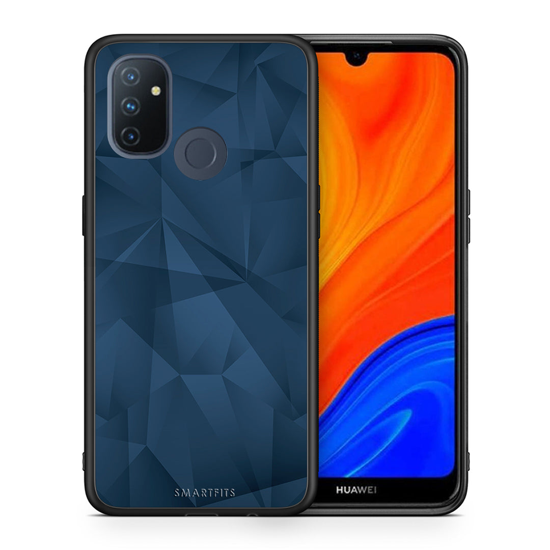 Θήκη OnePlus Nord N100 Blue Abstract Geometric από τη Smartfits με σχέδιο στο πίσω μέρος και μαύρο περίβλημα | OnePlus Nord N100 Blue Abstract Geometric case with colorful back and black bezels