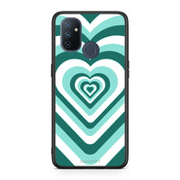 Thumbnail for OnePlus Nord N100 Green Hearts θήκη από τη Smartfits με σχέδιο στο πίσω μέρος και μαύρο περίβλημα | Smartphone case with colorful back and black bezels by Smartfits