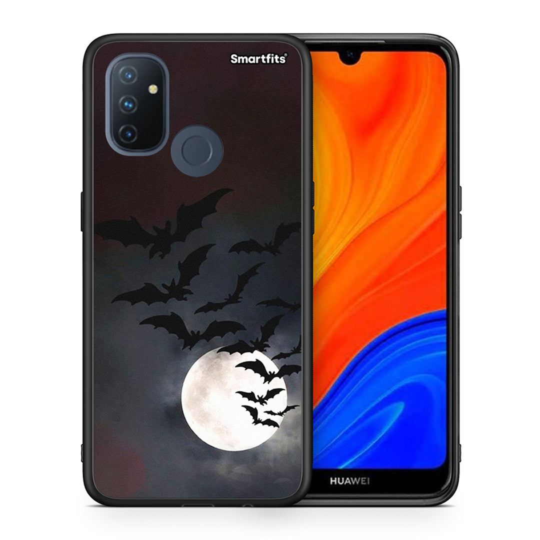 Θήκη OnePlus Nord N100 Halloween Bat Night από τη Smartfits με σχέδιο στο πίσω μέρος και μαύρο περίβλημα | OnePlus Nord N100 Halloween Bat Night case with colorful back and black bezels