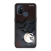 Thumbnail for OnePlus Nord N100 Halloween Bat Night Θήκη από τη Smartfits με σχέδιο στο πίσω μέρος και μαύρο περίβλημα | Smartphone case with colorful back and black bezels by Smartfits