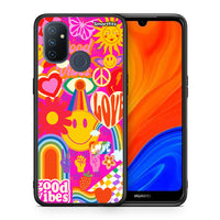 Thumbnail for Θήκη OnePlus Nord N100 Hippie Love από τη Smartfits με σχέδιο στο πίσω μέρος και μαύρο περίβλημα | OnePlus Nord N100 Hippie Love case with colorful back and black bezels