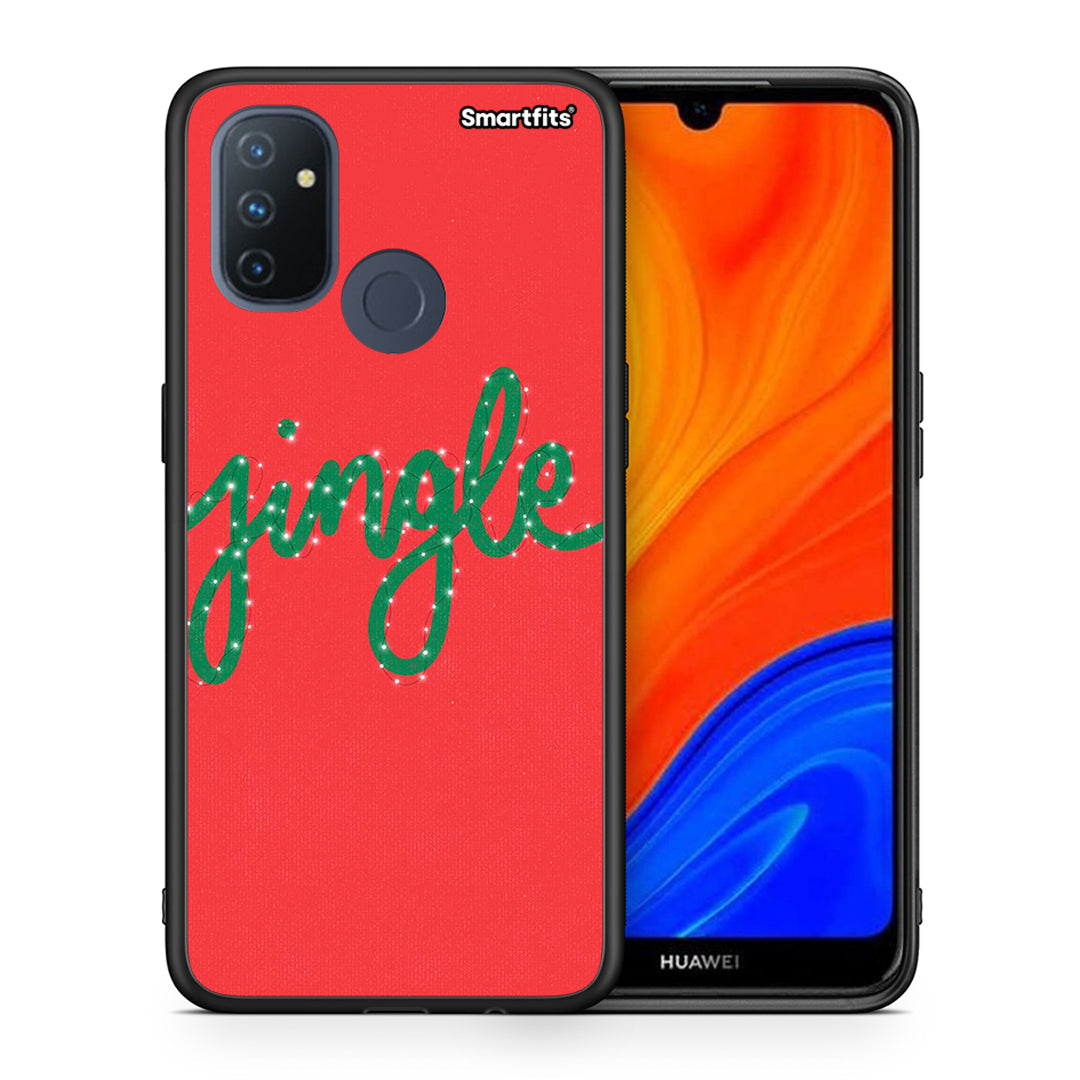 Θήκη OnePlus Nord N100 Jingle Xmas από τη Smartfits με σχέδιο στο πίσω μέρος και μαύρο περίβλημα | OnePlus Nord N100 Jingle Xmas case with colorful back and black bezels