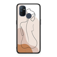 Thumbnail for OnePlus Nord N100 LineArt Woman θήκη από τη Smartfits με σχέδιο στο πίσω μέρος και μαύρο περίβλημα | Smartphone case with colorful back and black bezels by Smartfits