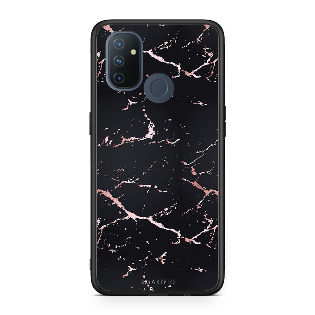 4 - OnePlus Nord N100 Black Rosegold Marble case, cover, bumper