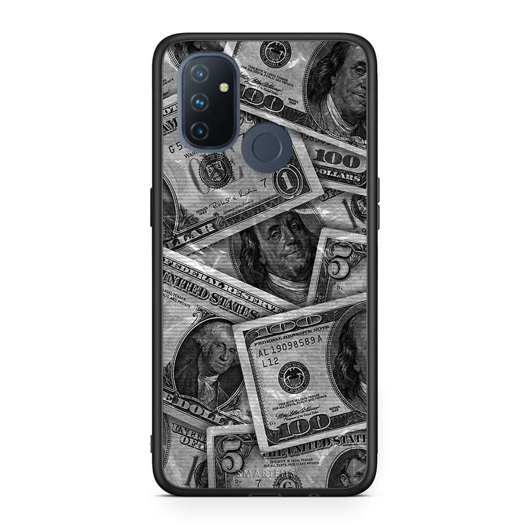 OnePlus Nord N100 Money Dollars θήκη από τη Smartfits με σχέδιο στο πίσω μέρος και μαύρο περίβλημα | Smartphone case with colorful back and black bezels by Smartfits