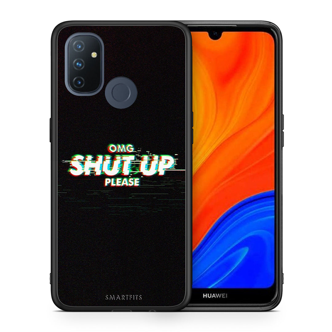 Θήκη OnePlus Nord N100 OMG ShutUp από τη Smartfits με σχέδιο στο πίσω μέρος και μαύρο περίβλημα | OnePlus Nord N100 OMG ShutUp case with colorful back and black bezels