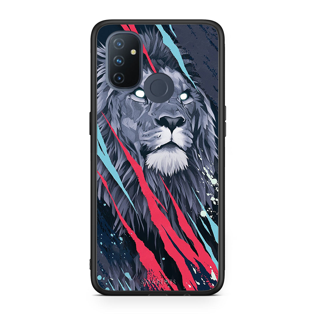 4 - OnePlus Nord N100 Lion Designer PopArt case, cover, bumper