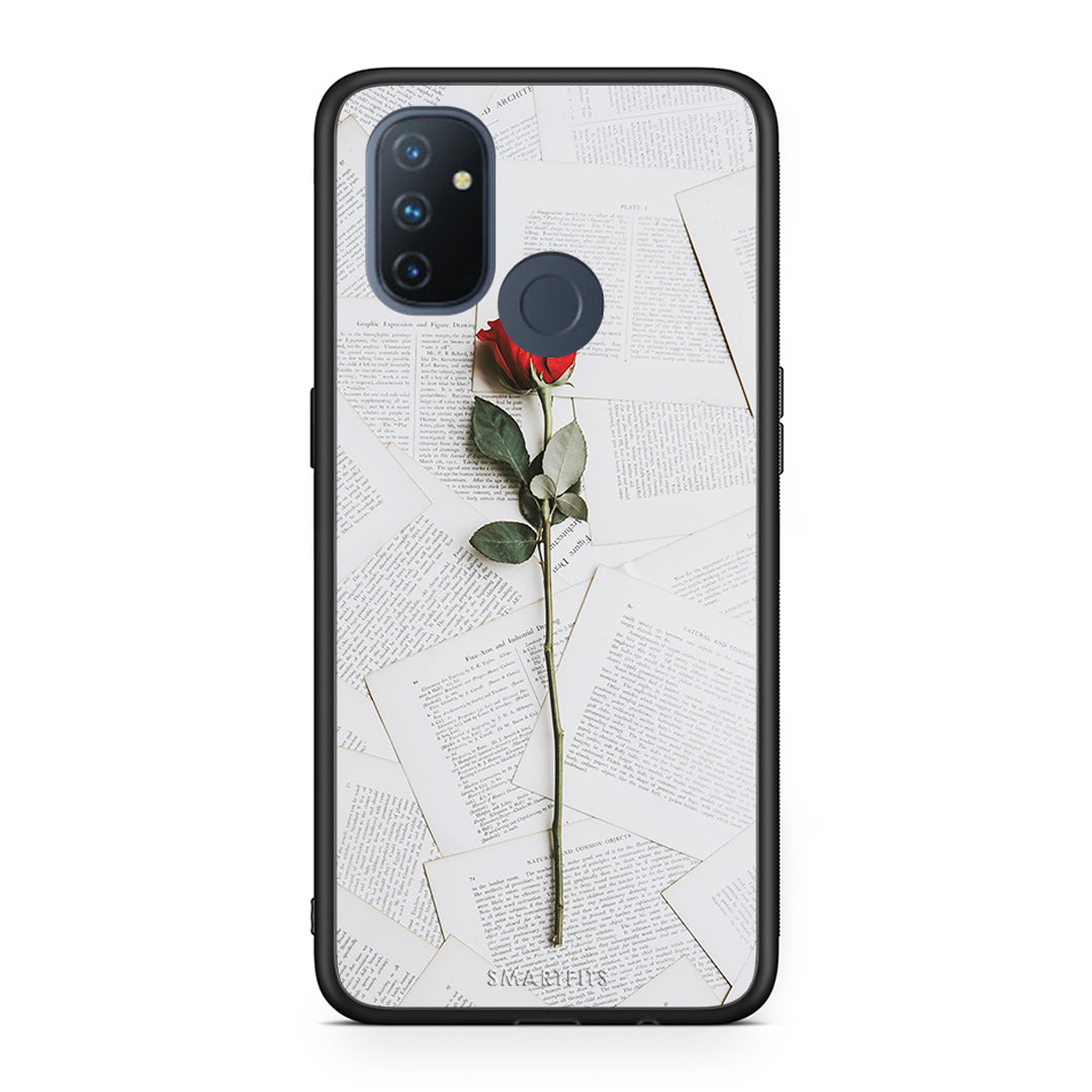 OnePlus Nord N100 Red Rose θήκη από τη Smartfits με σχέδιο στο πίσω μέρος και μαύρο περίβλημα | Smartphone case with colorful back and black bezels by Smartfits