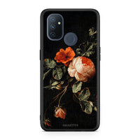 Thumbnail for OnePlus Nord N100 Vintage Roses θήκη από τη Smartfits με σχέδιο στο πίσω μέρος και μαύρο περίβλημα | Smartphone case with colorful back and black bezels by Smartfits