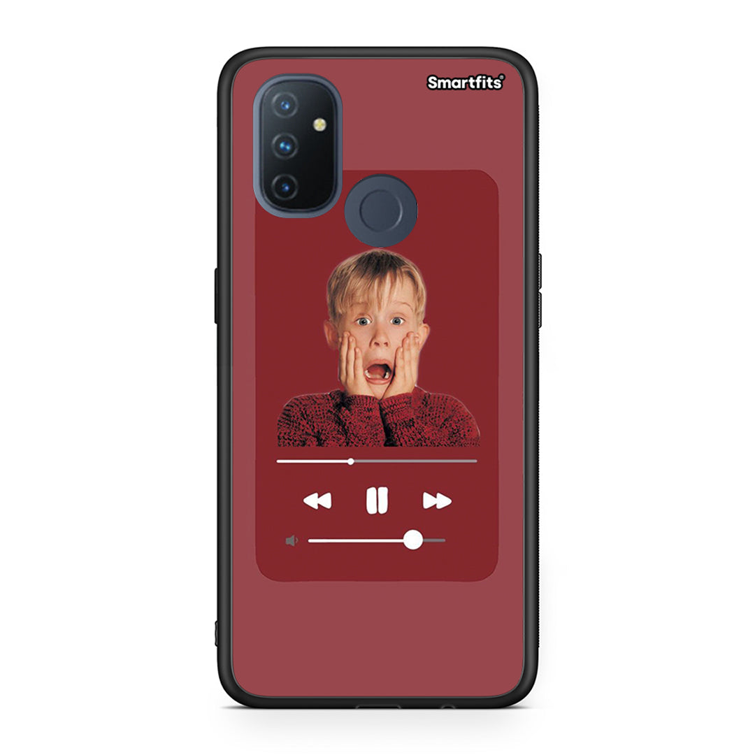 OnePlus Nord N100 Xmas Alone Music θήκη από τη Smartfits με σχέδιο στο πίσω μέρος και μαύρο περίβλημα | Smartphone case with colorful back and black bezels by Smartfits