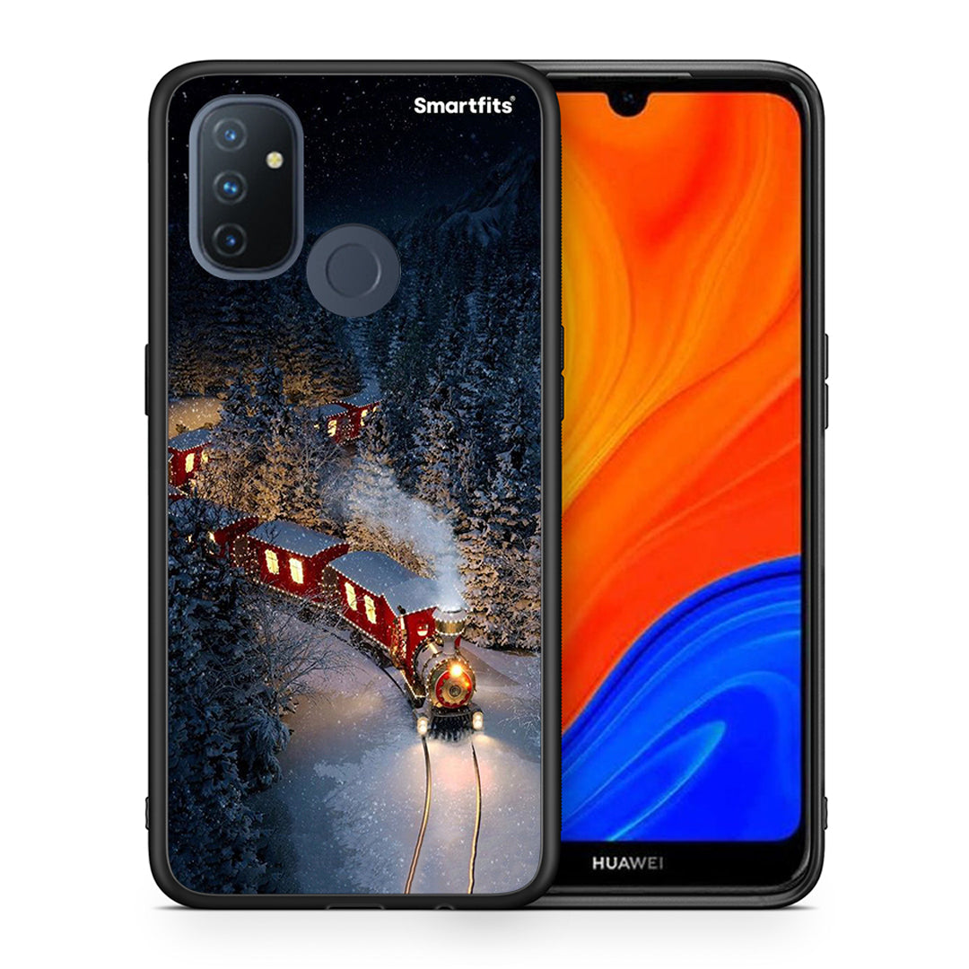 Θήκη OnePlus Nord N100 Xmas Train από τη Smartfits με σχέδιο στο πίσω μέρος και μαύρο περίβλημα | OnePlus Nord N100 Xmas Train case with colorful back and black bezels