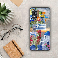 Thumbnail for Θήκη Oppo A17 All Greek από τη Smartfits με σχέδιο στο πίσω μέρος και μαύρο περίβλημα | Oppo A17 All Greek Case with Colorful Back and Black Bezels