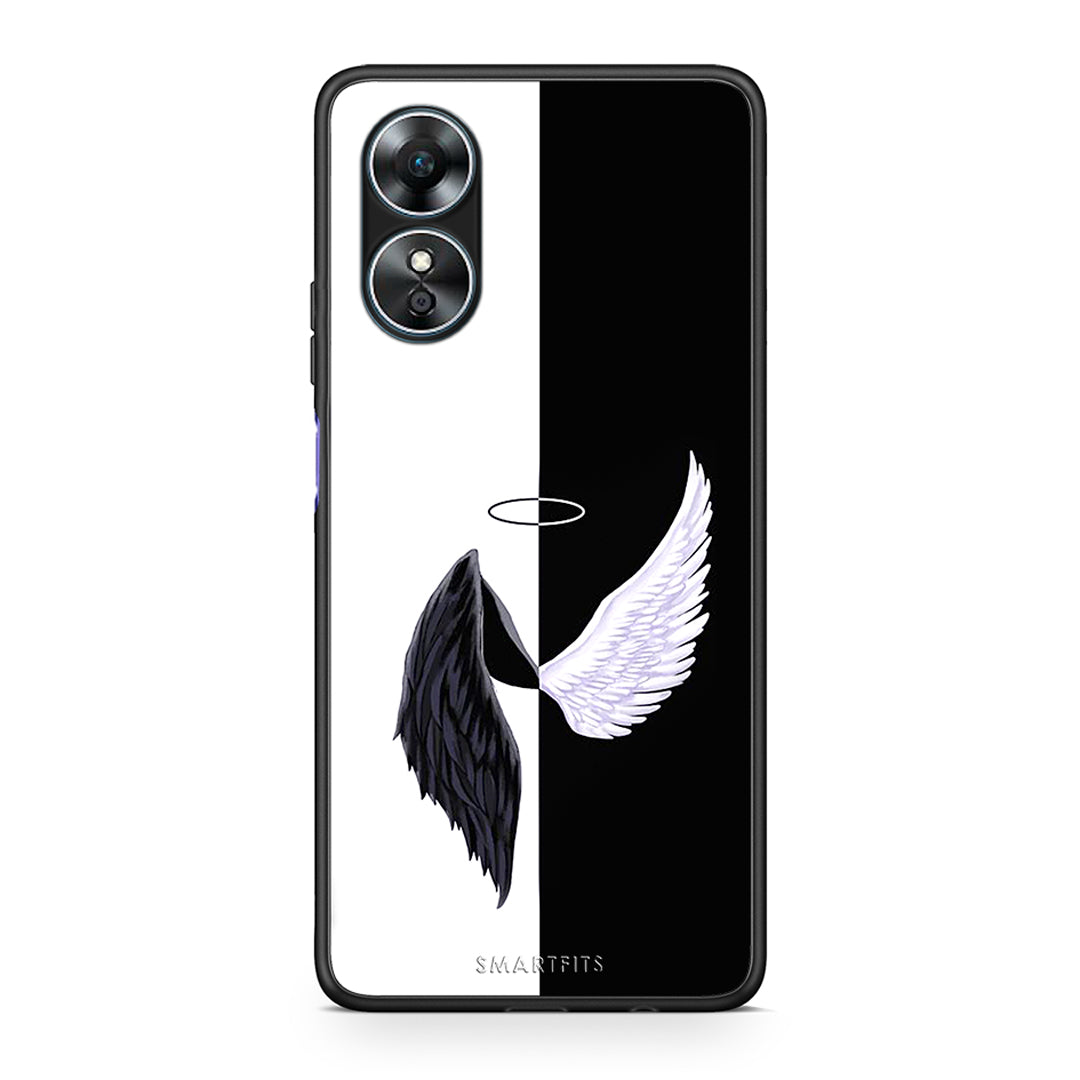 Θήκη Oppo A17 Angels Demons από τη Smartfits με σχέδιο στο πίσω μέρος και μαύρο περίβλημα | Oppo A17 Angels Demons Case with Colorful Back and Black Bezels