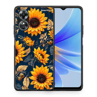 Thumbnail for Θήκη Oppo A17 Autumn Sunflowers από τη Smartfits με σχέδιο στο πίσω μέρος και μαύρο περίβλημα | Oppo A17 Autumn Sunflowers Case with Colorful Back and Black Bezels