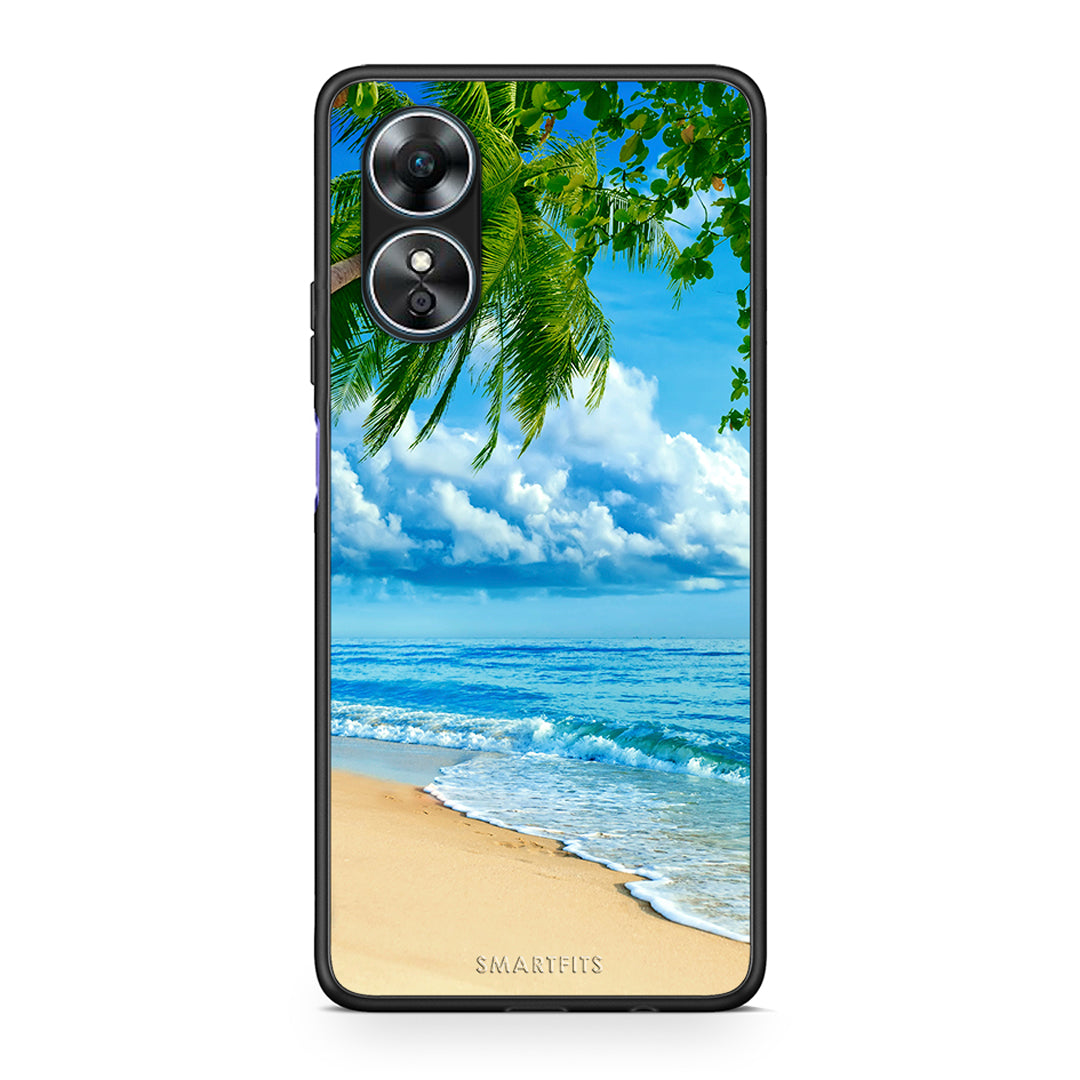 Θήκη Oppo A17 Beautiful Beach από τη Smartfits με σχέδιο στο πίσω μέρος και μαύρο περίβλημα | Oppo A17 Beautiful Beach Case with Colorful Back and Black Bezels