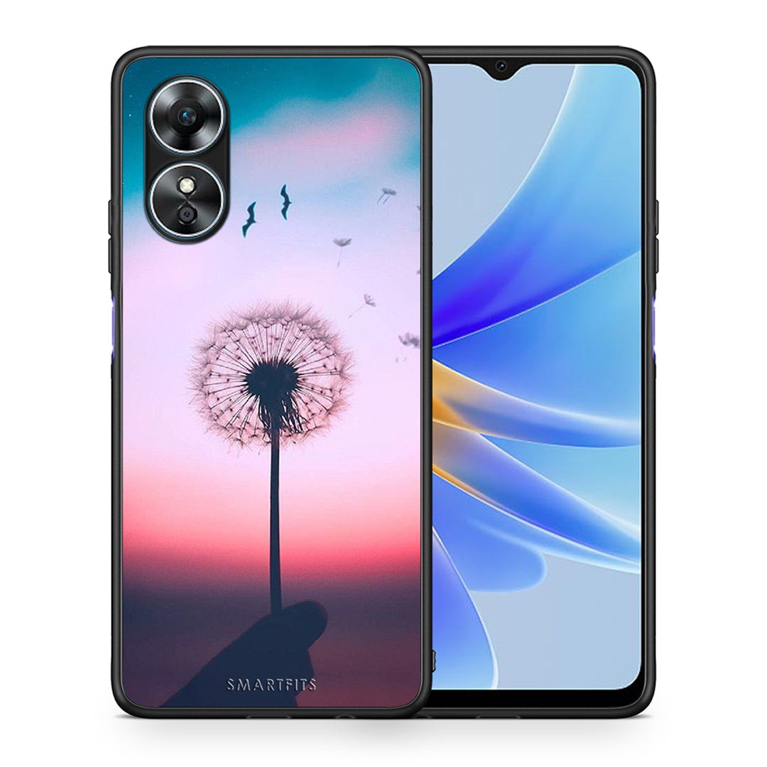 Θήκη Oppo A17 Boho Wish από τη Smartfits με σχέδιο στο πίσω μέρος και μαύρο περίβλημα | Oppo A17 Boho Wish Case with Colorful Back and Black Bezels