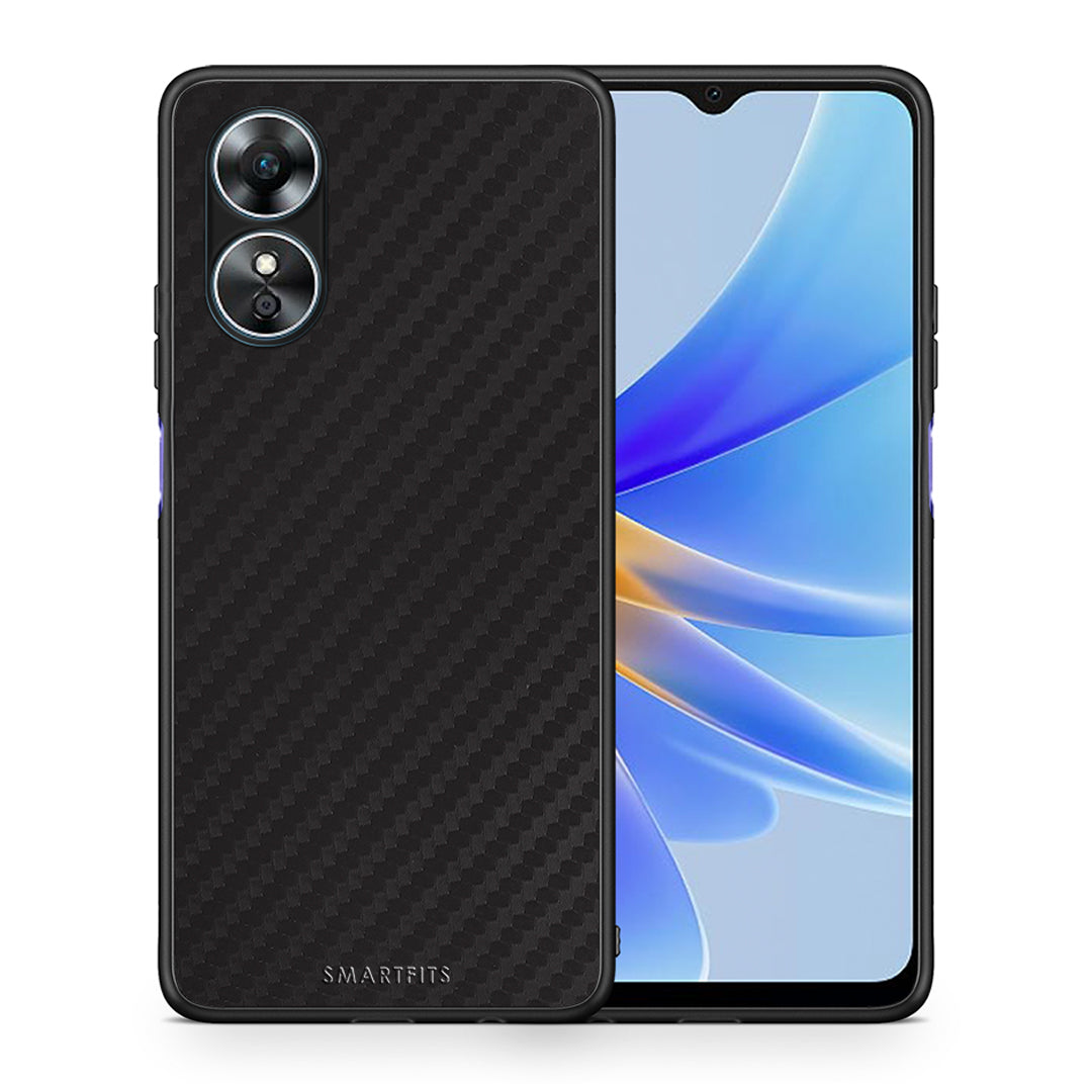 Θήκη Oppo A17 Carbon Black από τη Smartfits με σχέδιο στο πίσω μέρος και μαύρο περίβλημα | Oppo A17 Carbon Black Case with Colorful Back and Black Bezels