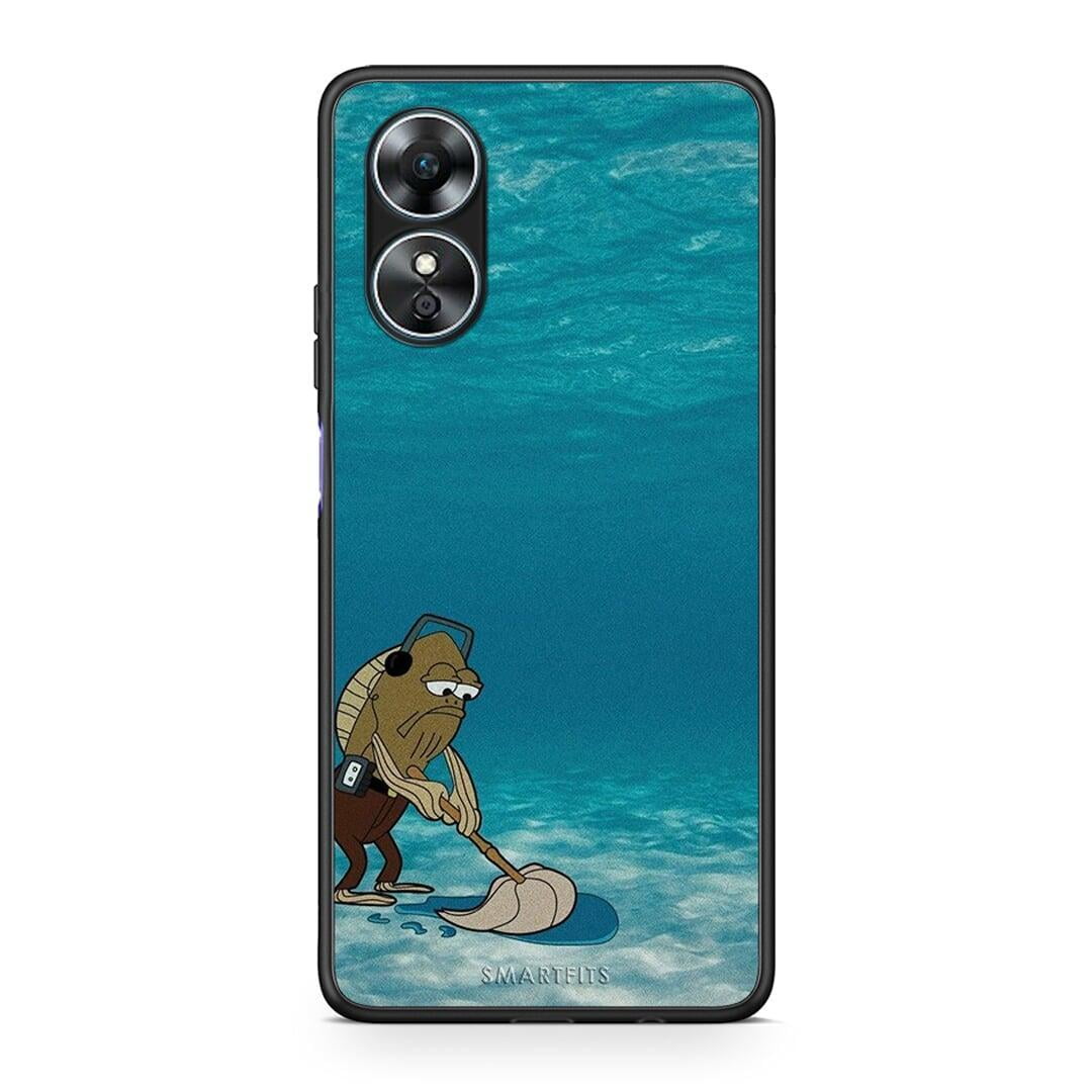 Θήκη Oppo A17 Clean The Ocean από τη Smartfits με σχέδιο στο πίσω μέρος και μαύρο περίβλημα | Oppo A17 Clean The Ocean Case with Colorful Back and Black Bezels