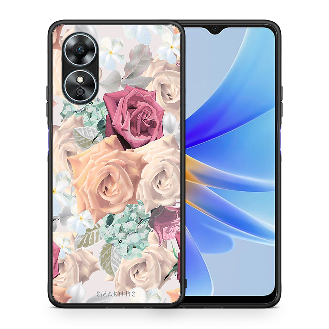 Θήκη Oppo A17 Floral Bouquet από τη Smartfits με σχέδιο στο πίσω μέρος και μαύρο περίβλημα | Oppo A17 Floral Bouquet Case with Colorful Back and Black Bezels