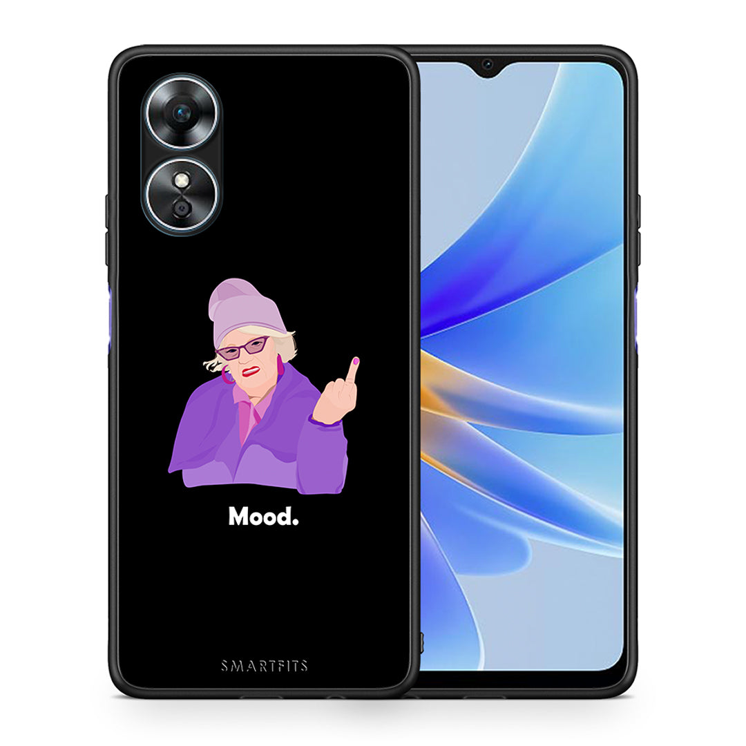 Θήκη Oppo A17 Grandma Mood Black από τη Smartfits με σχέδιο στο πίσω μέρος και μαύρο περίβλημα | Oppo A17 Grandma Mood Black Case with Colorful Back and Black Bezels